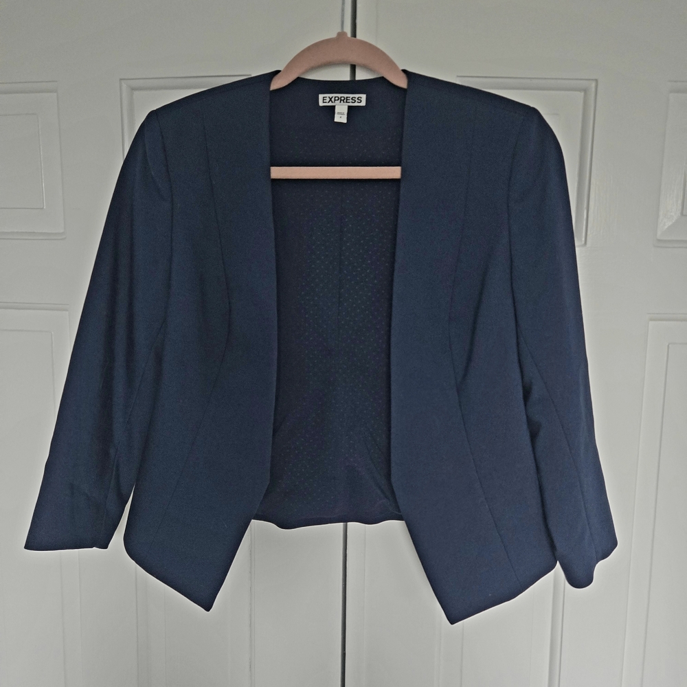 Express Women's Dark Navy Open-Front Blazer